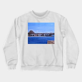 Montgo, The paradoor Hotel, and Arenal Beach, Javea Spain. Crewneck Sweatshirt